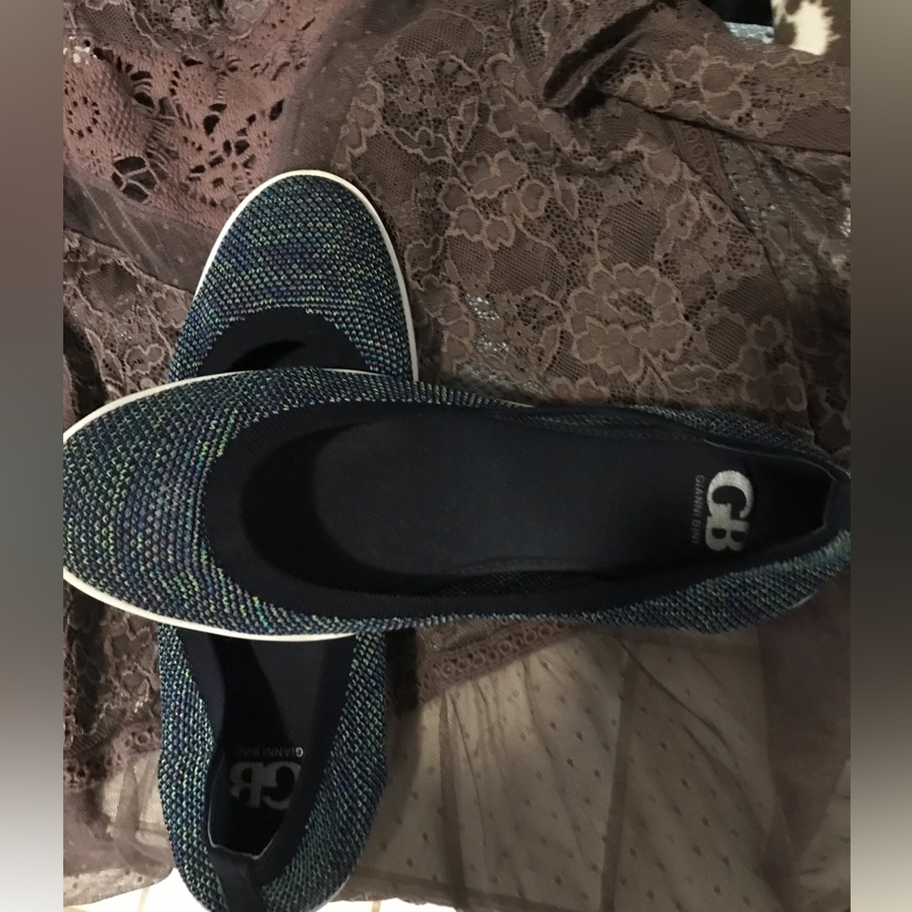 COPY - Gianni Bini tweed navy slip on casual shoes sz 9.5
